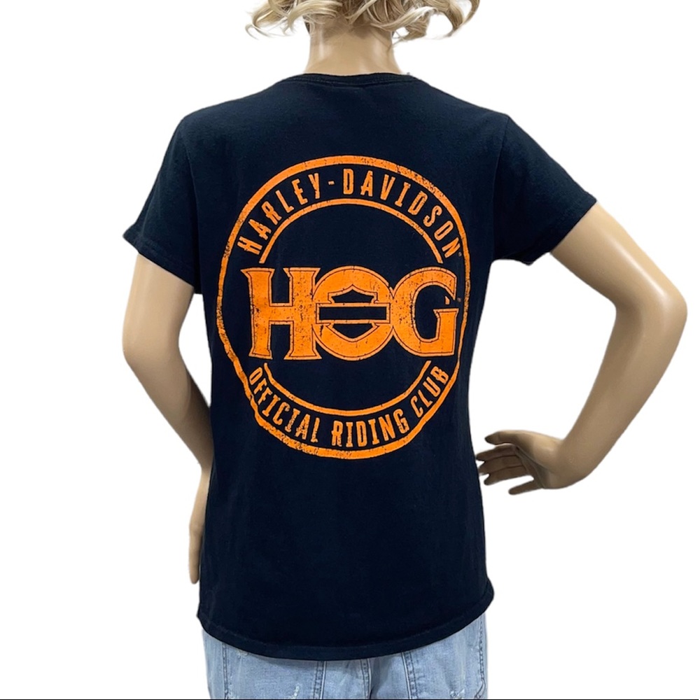 Harley Owners Group HOG Women’s Black Short Sleeve Tee Shirt Size Medium